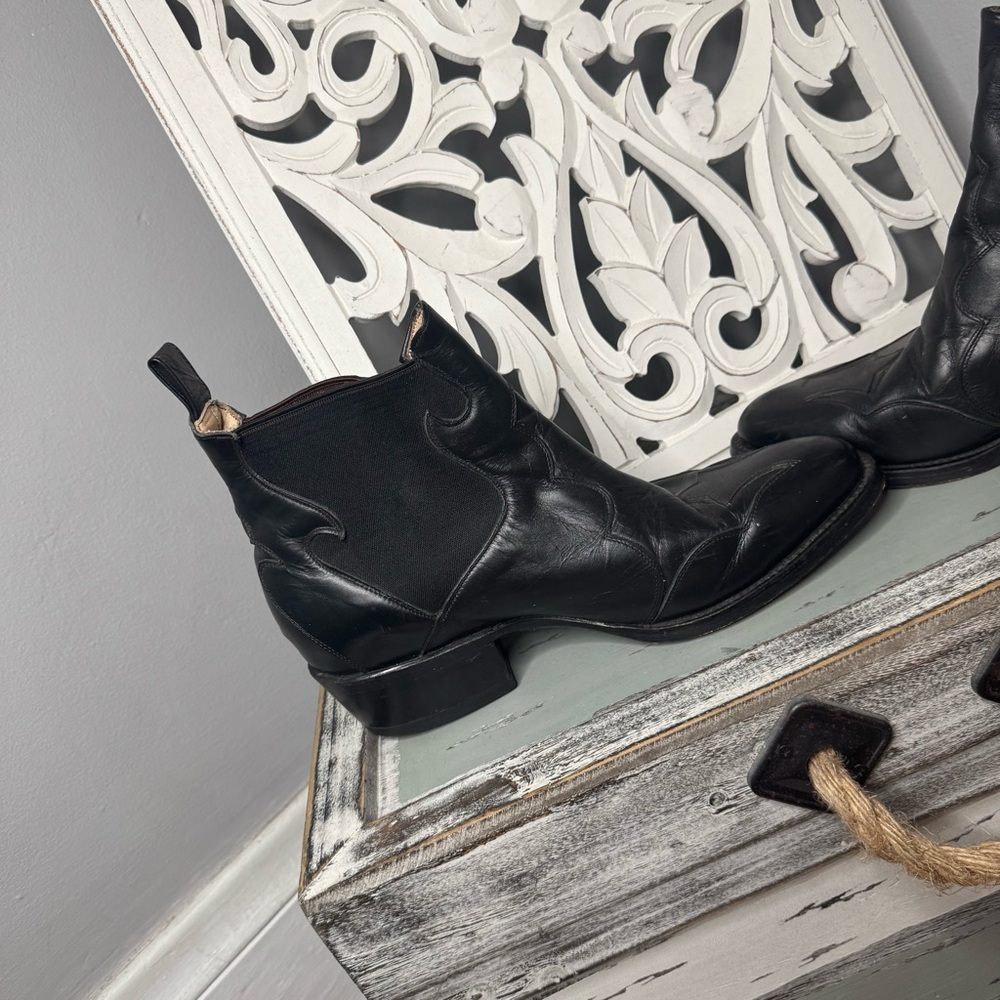 VINTAGE Western Pointed Toe Pull On Ankle Cowboy Boot Size 8.5EE Rodeo - Picture 12 of 16